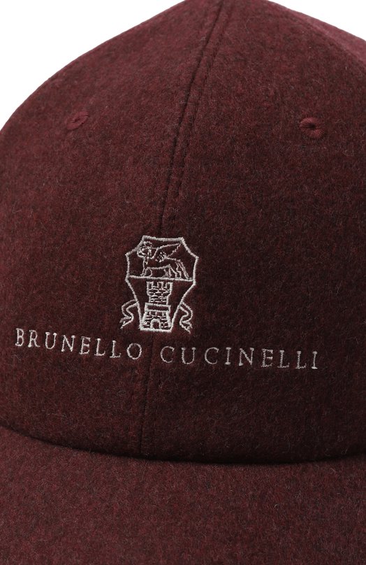 Шерстяная бейсболка Brunello Cucinelli MY4499850 Бордовый  MY4499850 Фото 3