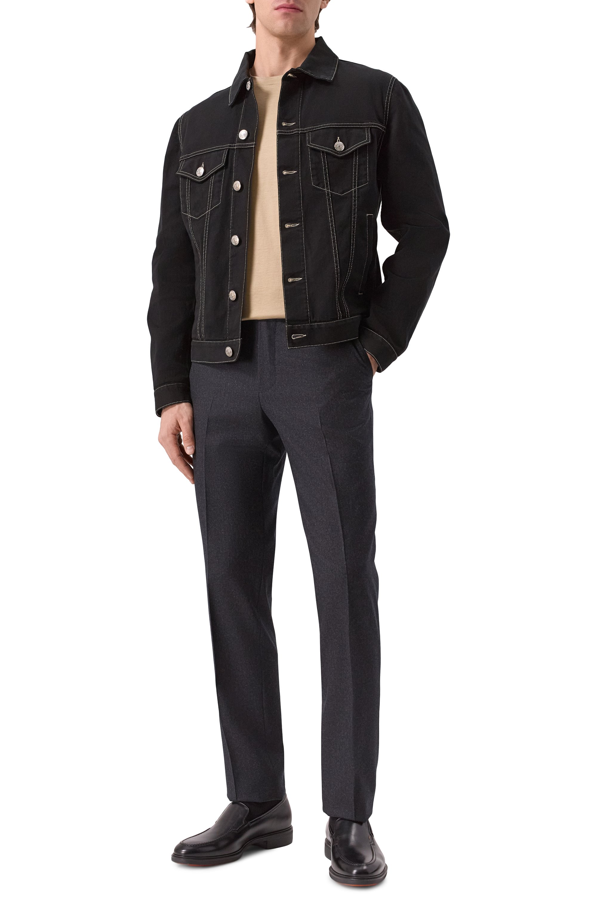 Кожаные лоферы easy SANTONI, арт. MGEG19032NEAXNTG, фото 2