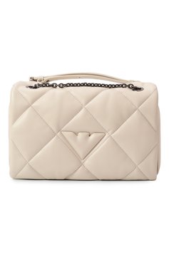 Женская сумка EMPORIO ARMANI кремового цвета, арт. Y3B208/YWJ8I | Фото 1 (Материал: Текстиль; Размер: medium; Ремень/цепочка: На ремешке)
