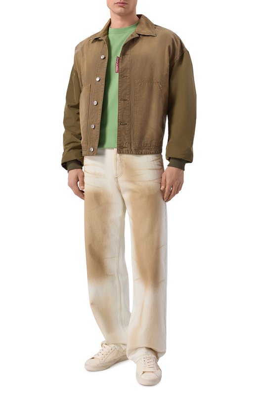 Хлопковая футболка Drole De Monsieur K-TS209-C0002-LGN Зелёный  K-TS209-C0002-LGN Фото 2