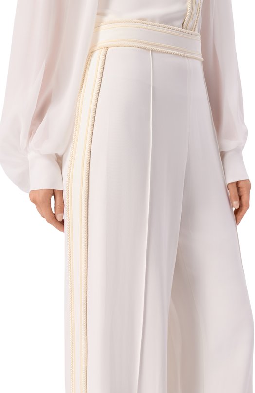 Брюки из вискозы Elie Saab P0146EF25CD020 Белый  P0146EF25CD020 Фото 5
