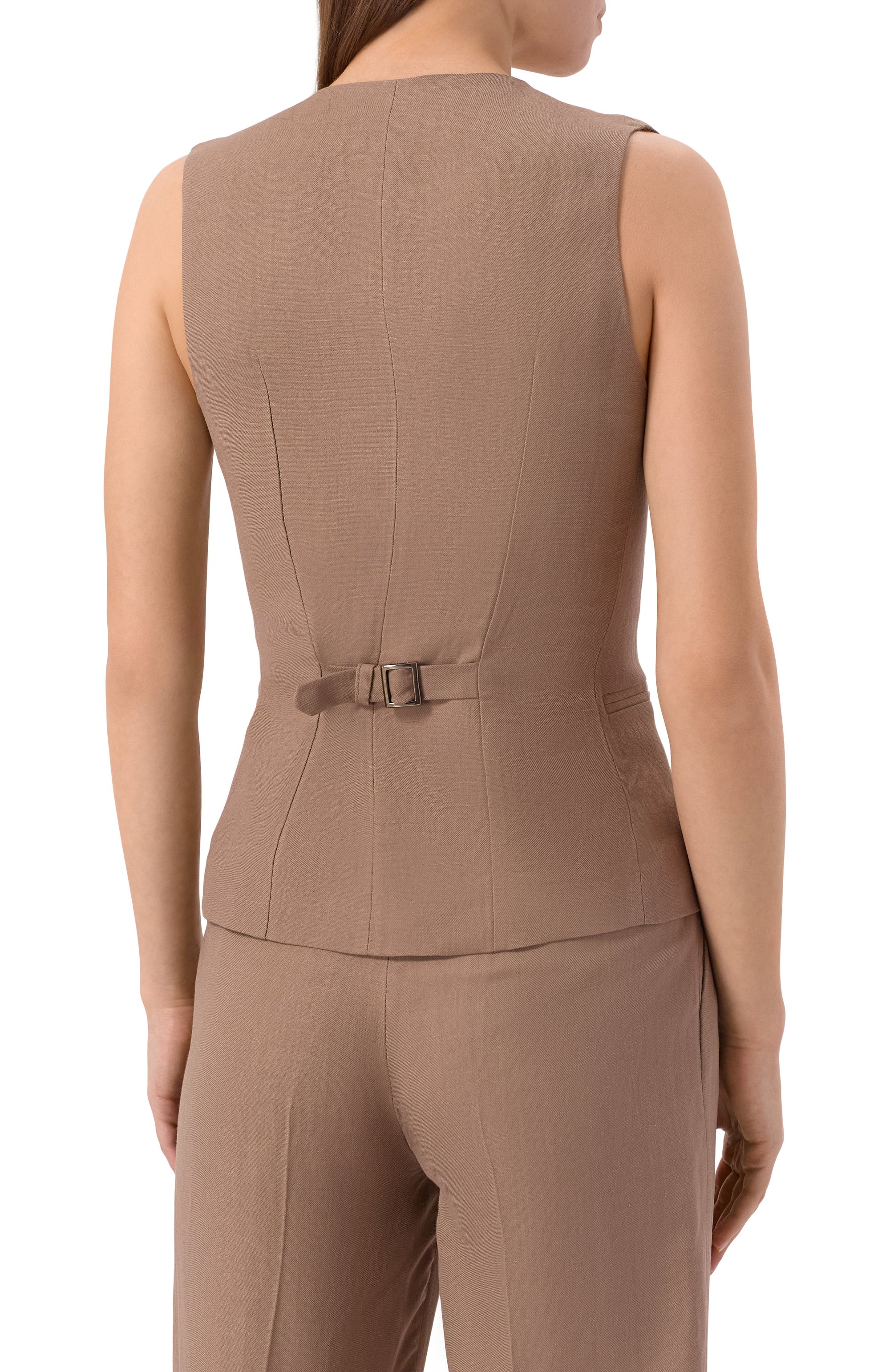 Жилет из вискозы и льна ANTONELLI FIRENZE бежевого цвета по цене 69950 руб., арт. N3587Q/935, фото 4 Жилет из вискозы и льна ANTONELLI FIRENZE, арт. N3587Q/935, фото 4