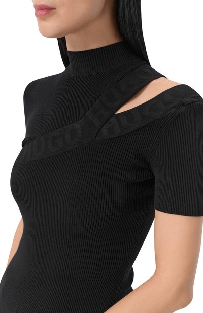 Топ из вискозы HUGO черного цвета по цене 21450 руб., арт. 50500764, фото 5 Топ из вискозы HUGO, арт. 50500764, фото 5