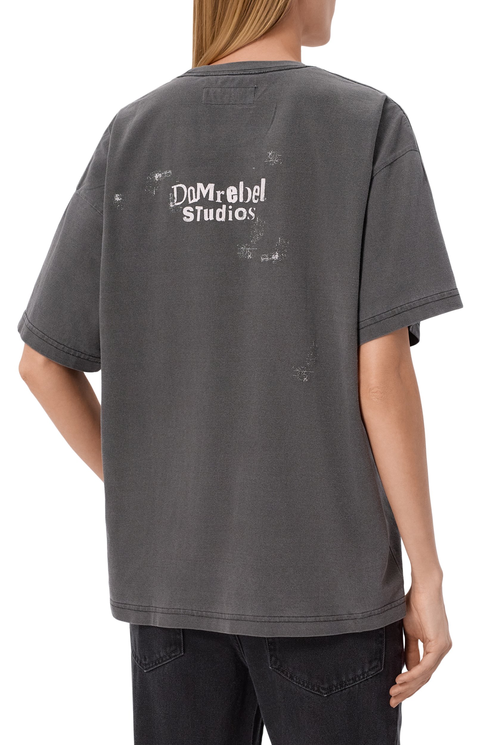 Хлопковая футболка DOMREBEL серого цвета по цене 22100 руб., арт. SMITTEN/T-SHIRT, фото 4 Хлопковая футболка DOMREBEL, арт. SMITTEN/T-SHIRT, фото 4