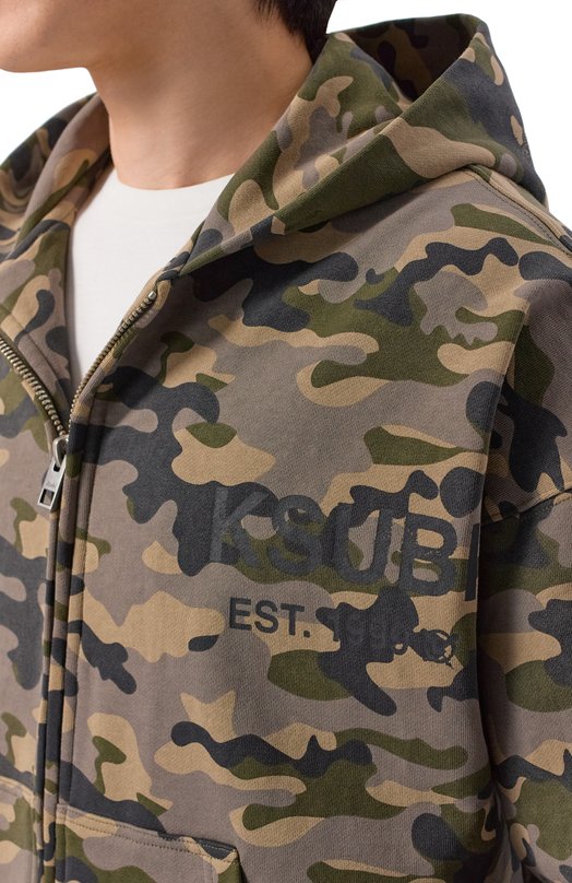 Хлопковая толстовка Ksubi MPS26FL016 Хаки  MPS26FL016 Фото 5