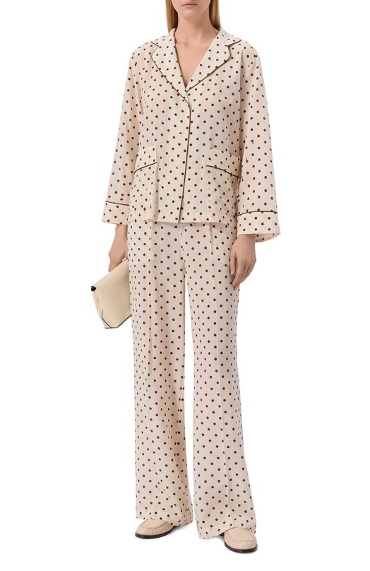 Шелковые брюки P.A.R.O.S.H. D232495Z/SBILL0 Кремовый  D232495Z/SBILL0 Фото 2