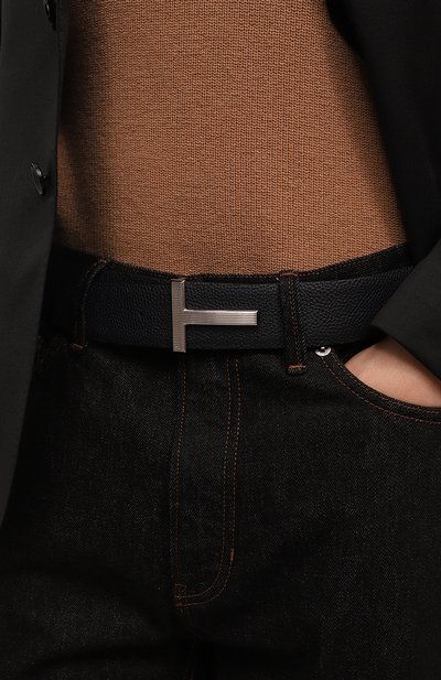 Кожаный ремень TOM FORD темно-синего цвета по цене 93600 руб., арт. TB246-LCL236S, фото 2 Кожаный ремень TOM FORD, арт. TB246-LCL236S, фото 2