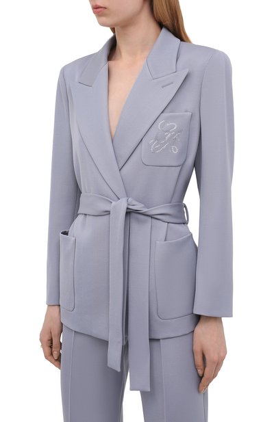 Шерстяной жакет GIORGIO ARMANI голубого цвета по цене 226500 руб., арт. 1WHGG0N0/T02N4, фото 3 Шерстяной жакет GIORGIO ARMANI, арт. 1WHGG0N0/T02N4, фото 3