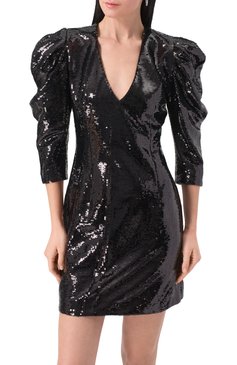 Женское платье с отделкой пайетками THE KOOPLES черного цвета, арт. FR0B30023K | Фото 3 (Рукава: Длинные; Длина Ж (юбки, платья, шорты): Мини; Женское Кросс-КТ: Платье-одежда; Случай: Коктейльный; Стили: Гламурный; Материал внешний: Синтетический материал; Автоматизация состава: Проставлено; Автоматизация ТО: Проставлено)