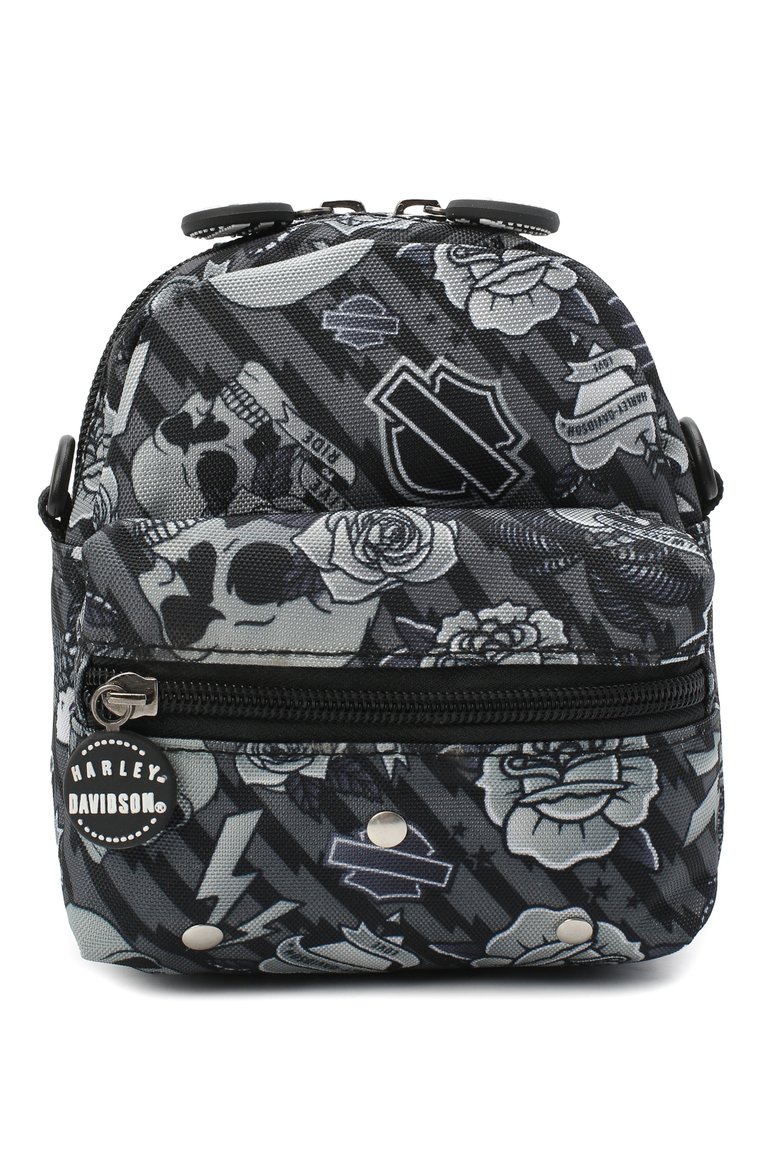Детская рюкзак HARLEY-DAVIDSON серого цвета, арт. 99668 | Фото 1 (Материал сплава: Проставлено; Нос: Не проставлено; Материал: Текстиль)