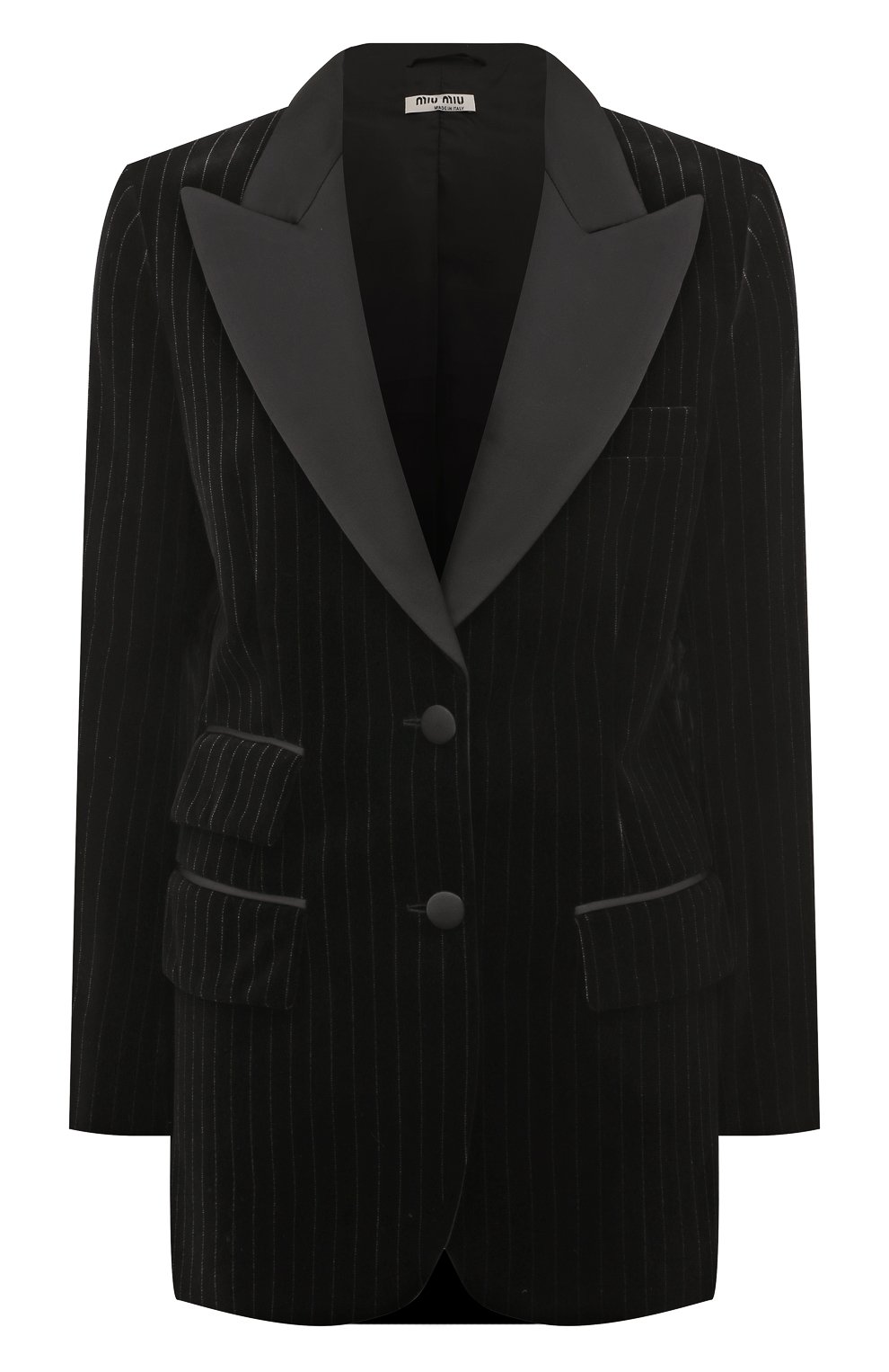 Бархатный жакет MIU MIU черного цвета по цене 280000 руб., арт. MH1628-1ZGU-F0002, фото 1 Бархатный жакет MIU MIU, арт. MH1628-1ZGU-F0002, фото 1