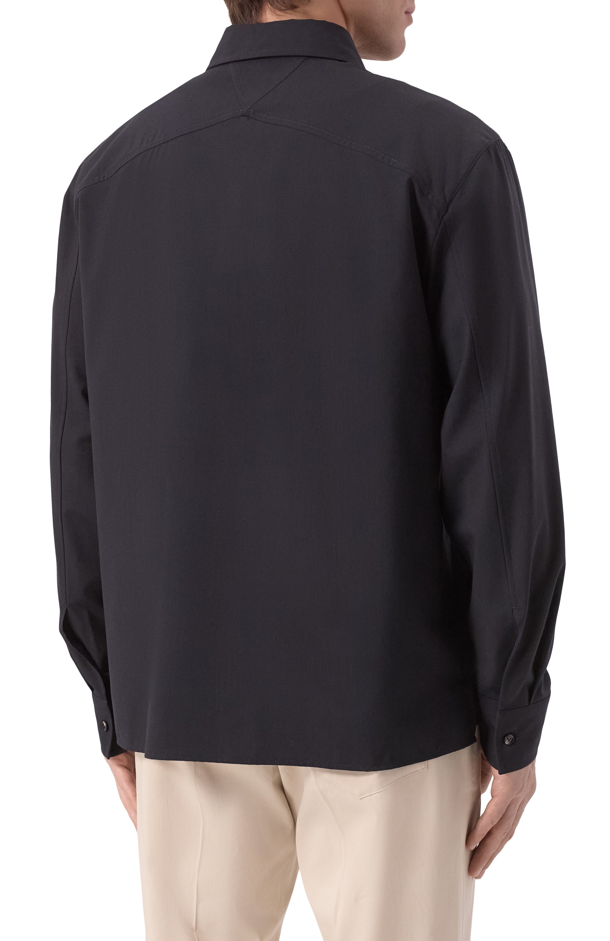 Шерстяная рубашка BOTTEGA VENETA темно-синего цвета по цене 153000 руб., арт. 703578/V4XP0, фото 4 Шерстяная рубашка BOTTEGA VENETA, арт. 703578/V4XP0, фото 4