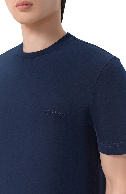 Хлопковая футболка Kiton UMM0745 Синий  UMM0745 Фото 5
