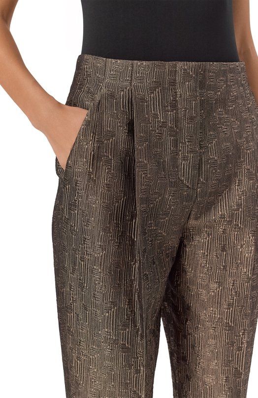 Брюки из шелка и шерсти Giorgio Armani GW001569/TE16797 Бронзовый  GW001569/TE16797 Фото 5