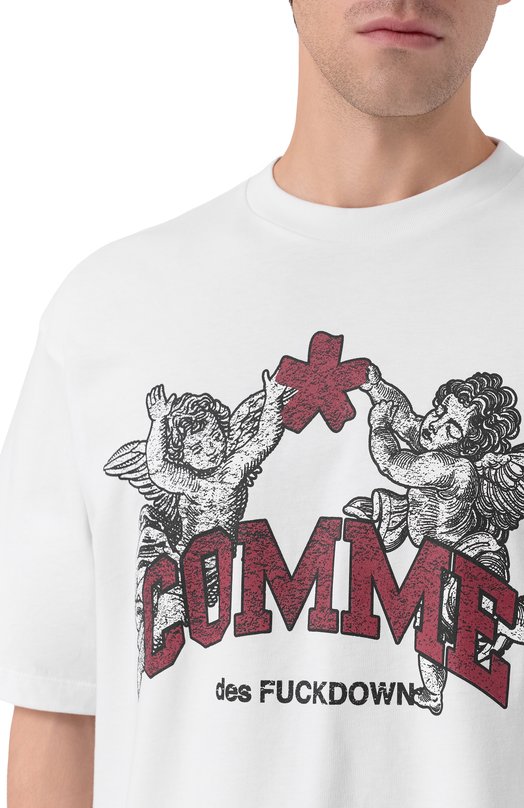 Хлопковая футболка Comme des Fuckdown CFABM01827 Белый  CFABM01827 Фото 5