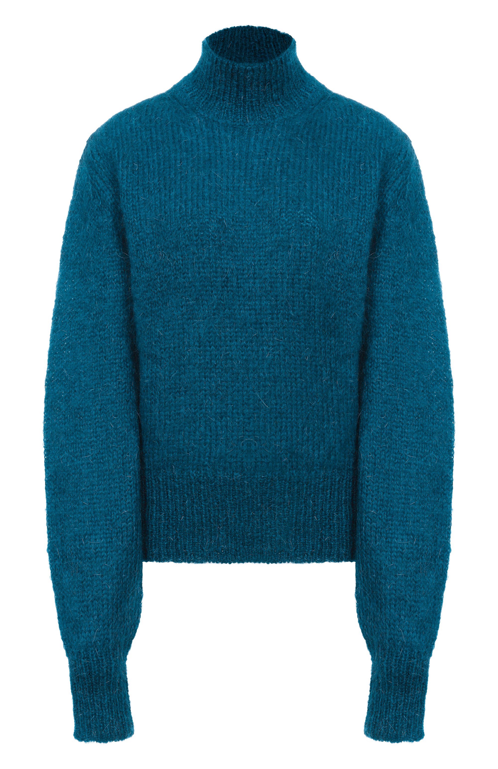 Шерстяной свитер DRIES VAN NOTEN бирюзового цвета по цене 86500 руб., арт. 252-011249-2733, фото 1 Шерстяной свитер DRIES VAN NOTEN, арт. 252-011249-2733, фото 1