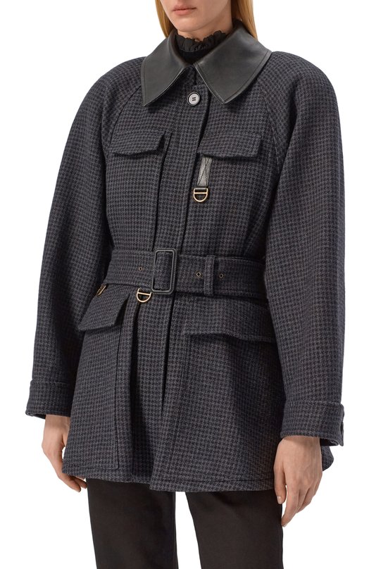 Шерстяное полупальто Chloé CH25WVE17174 Серый  CH25WVE17174 Фото 3