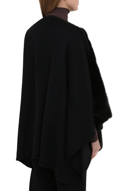 Накидка из меха норки VALENTINO черного цвета по цене 1435000 руб., арт. VF3FPM10BSE, фото 4 Накидка из меха норки VALENTINO, арт. VF3FPM10BSE, фото 4