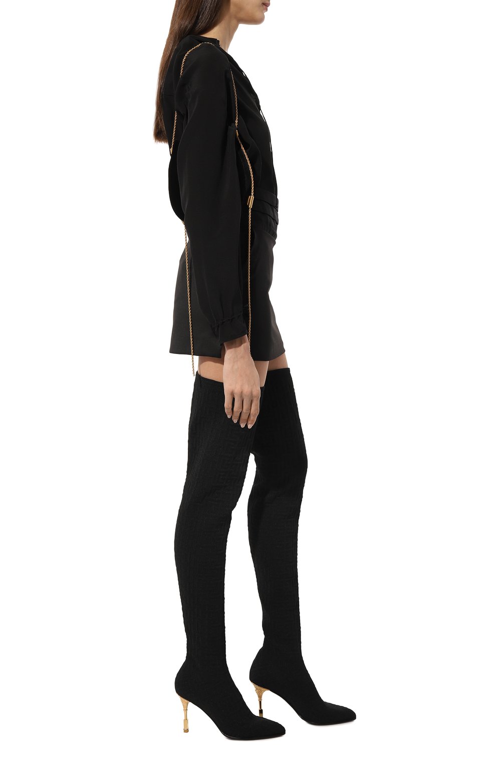 Текстильные ботфорты moneta 95 BALMAIN, арт. AN1TB809TPBK, фото 2