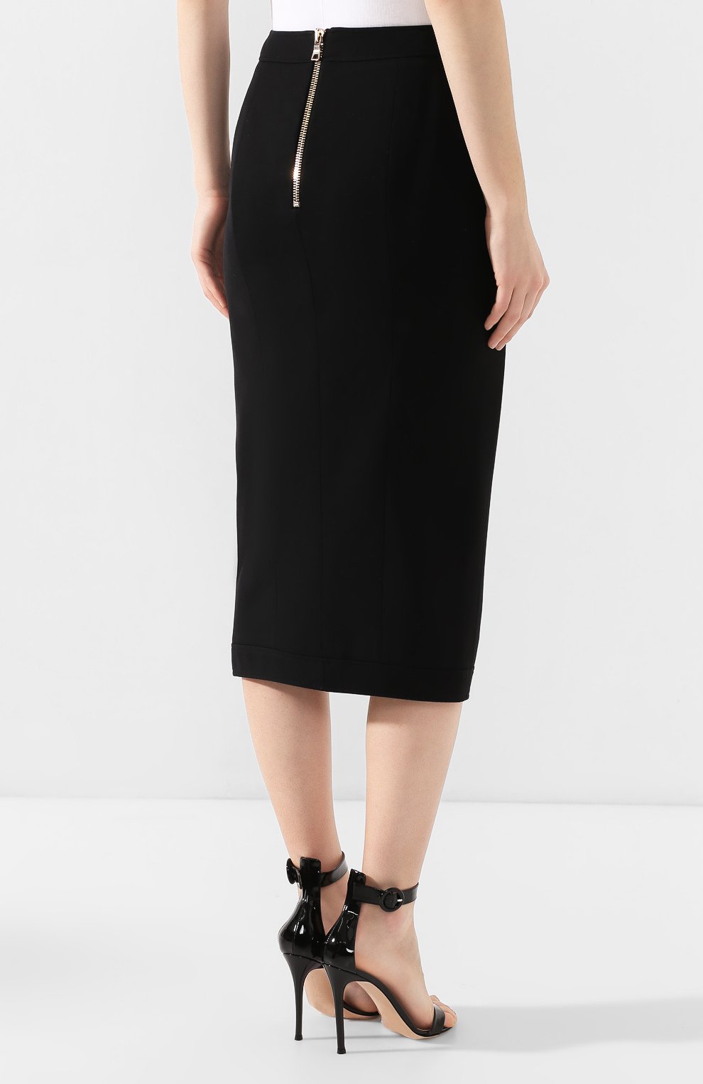 Юбка из смеси вискозы и шерсти BALMAIN, арт. TF14475/V093, фото 4
