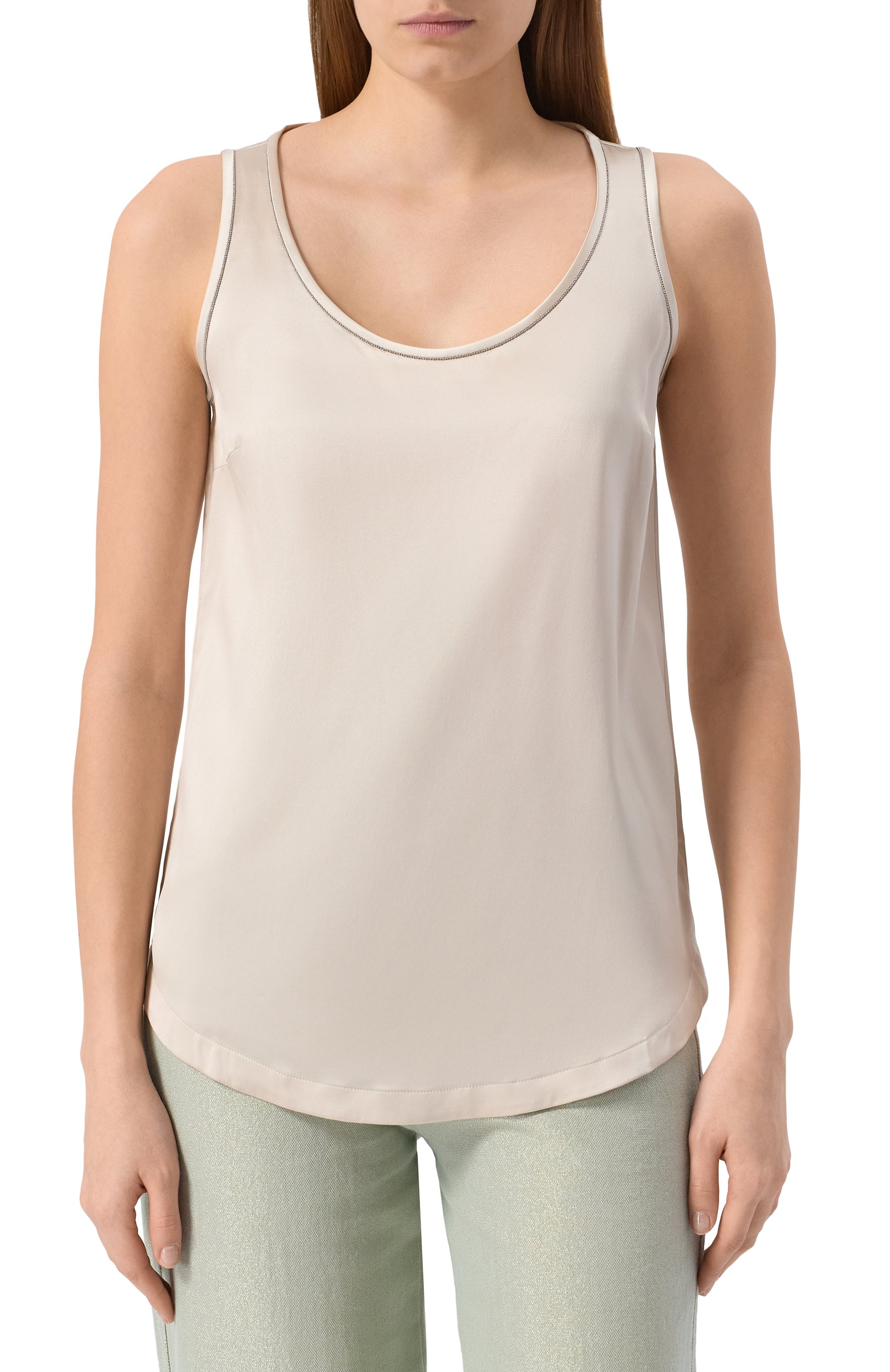 Атласный топ BRUNELLO CUCINELLI, арт. M0C59DE330, фото 3