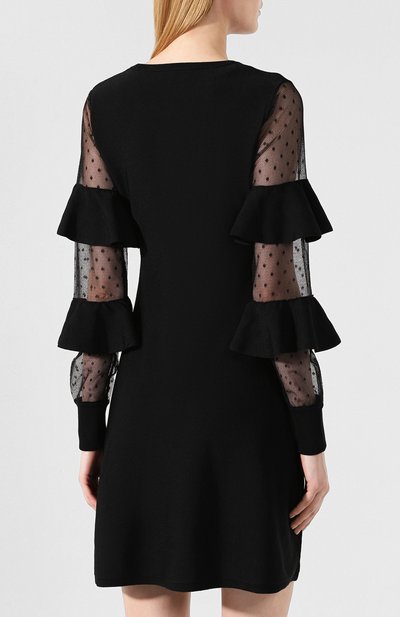 Платье из вискозы REDVALENTINO черного цвета по цене 46850 руб., арт. SR0KDB16/4NW, фото 4 Платье из вискозы REDVALENTINO, арт. SR0KDB16/4NW, фото 4