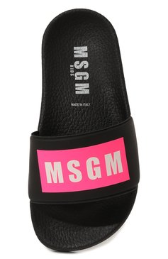 Детский шлепанцы MSGM KIDS �черного цвета, арт. 76870/28-35 | Фото 4 (Материал сплава: Проставлено; Нос: Не проставлено; Материал внутренний: Текстиль; Материал внешний: Пластик, Резина)