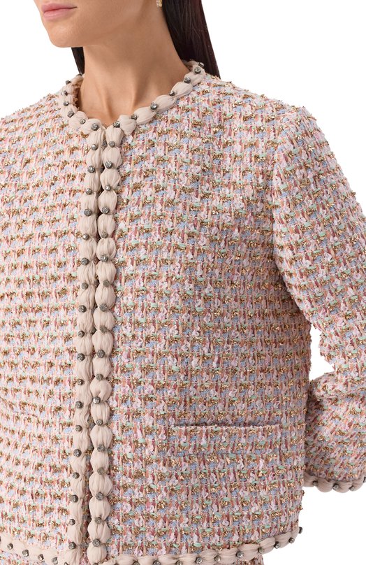 Твидовый жакет Valentino 7B3CE3YI/9E5 Розовый  7B3CE3YI/9E5 Фото 5