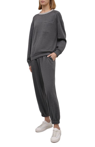 Джоггеры из хлопка и шелка BRUNELLO CUCINELLI, арт. MD828SS199, фото 2
