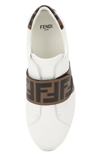 Кожаные кеды с застежками велькро FENDI, арт. JMR296/A7N4/36-39, фото 4