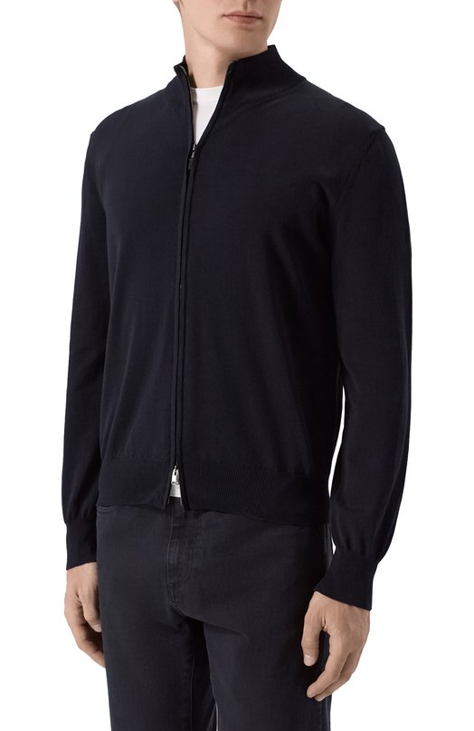 Хлопковый кардиган Canali C0022/MK02459 Чёрный  C0022/MK02459 Фото 3