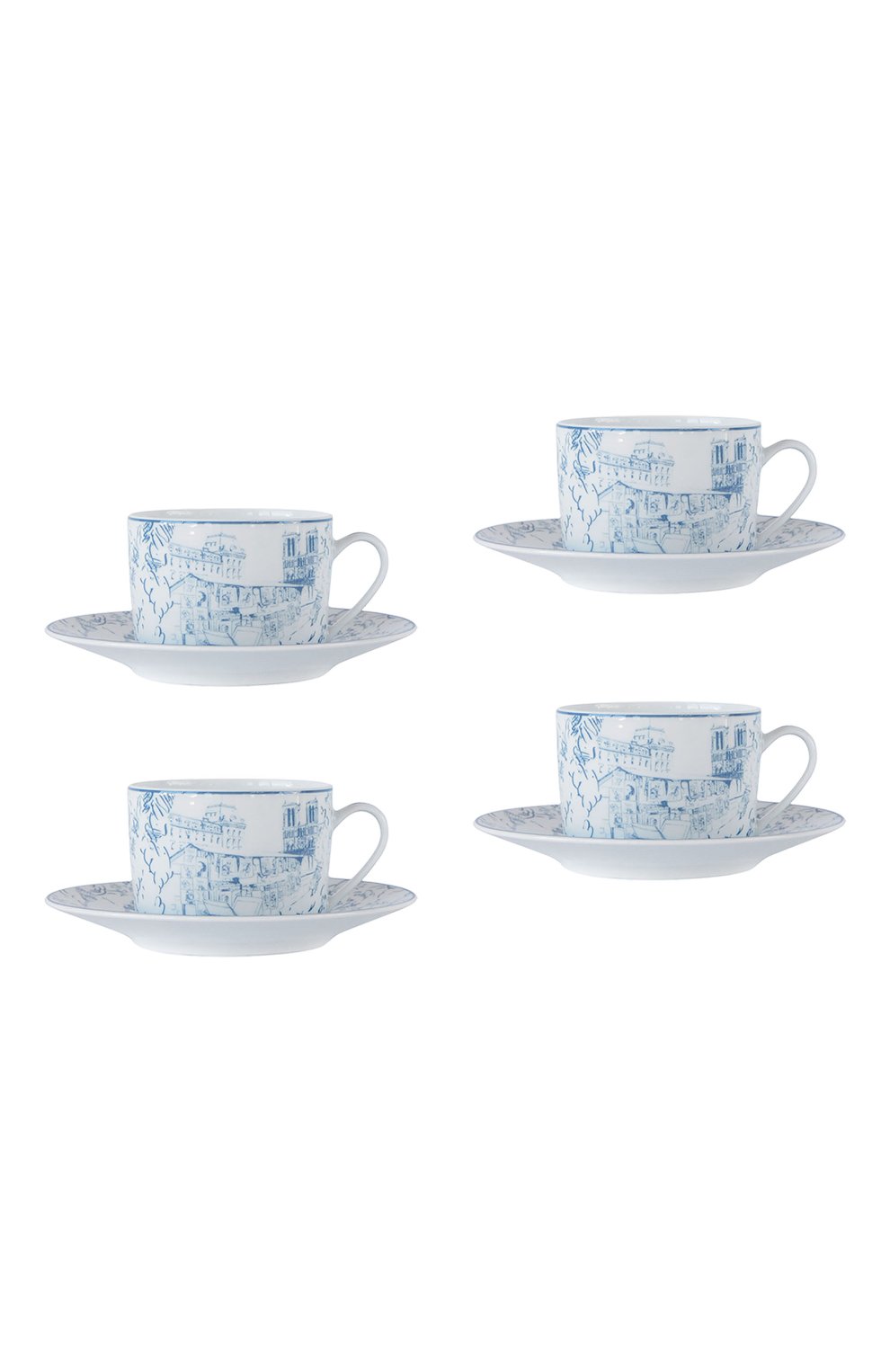 Набор из 4-х чайных чашек с блюдцами tout paris BERNARDAUD, арт. 1980/22666, фото 1