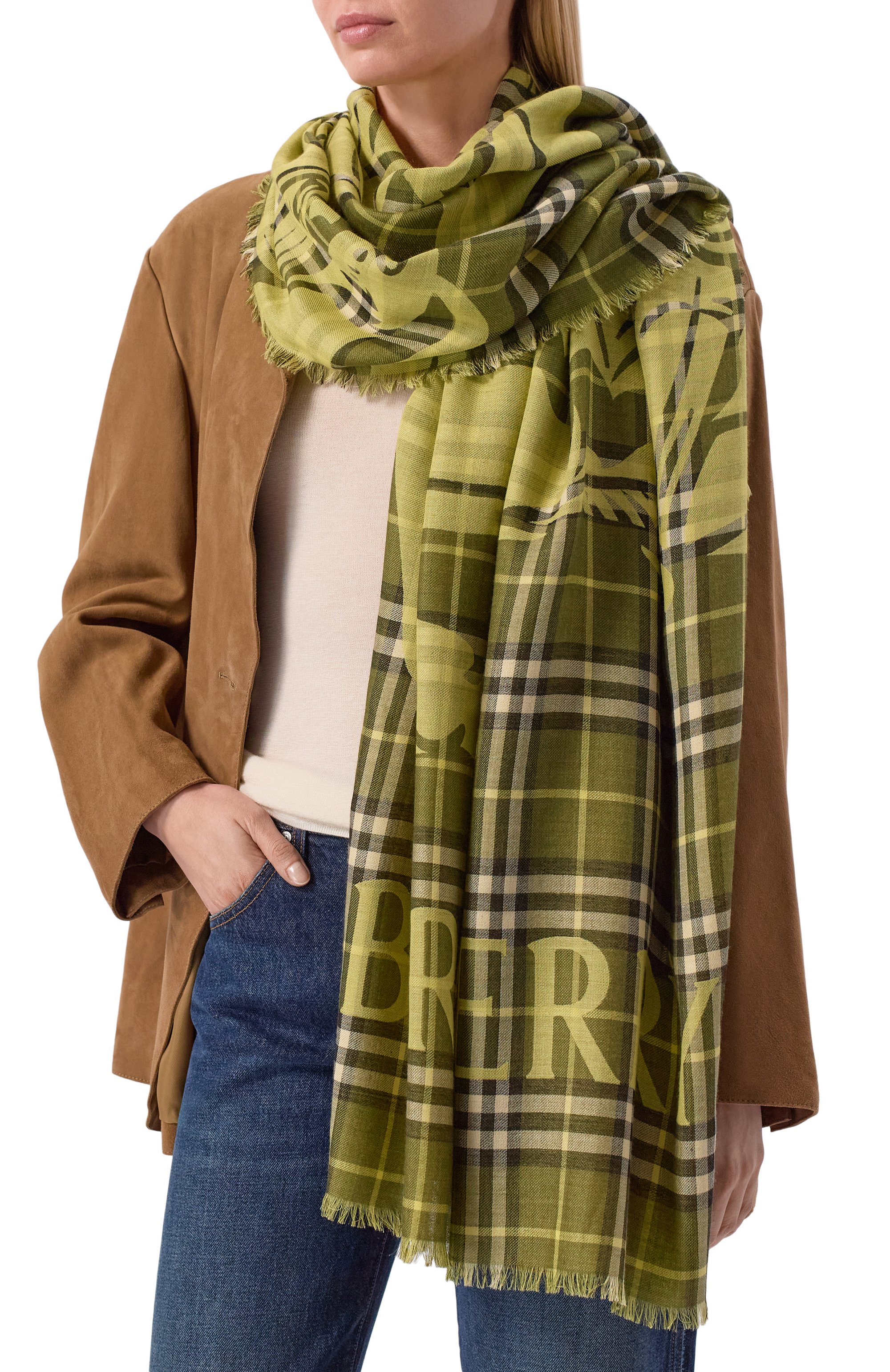 Шарф из шерсти и шелка BURBERRY, арт. 8117901, фото 2