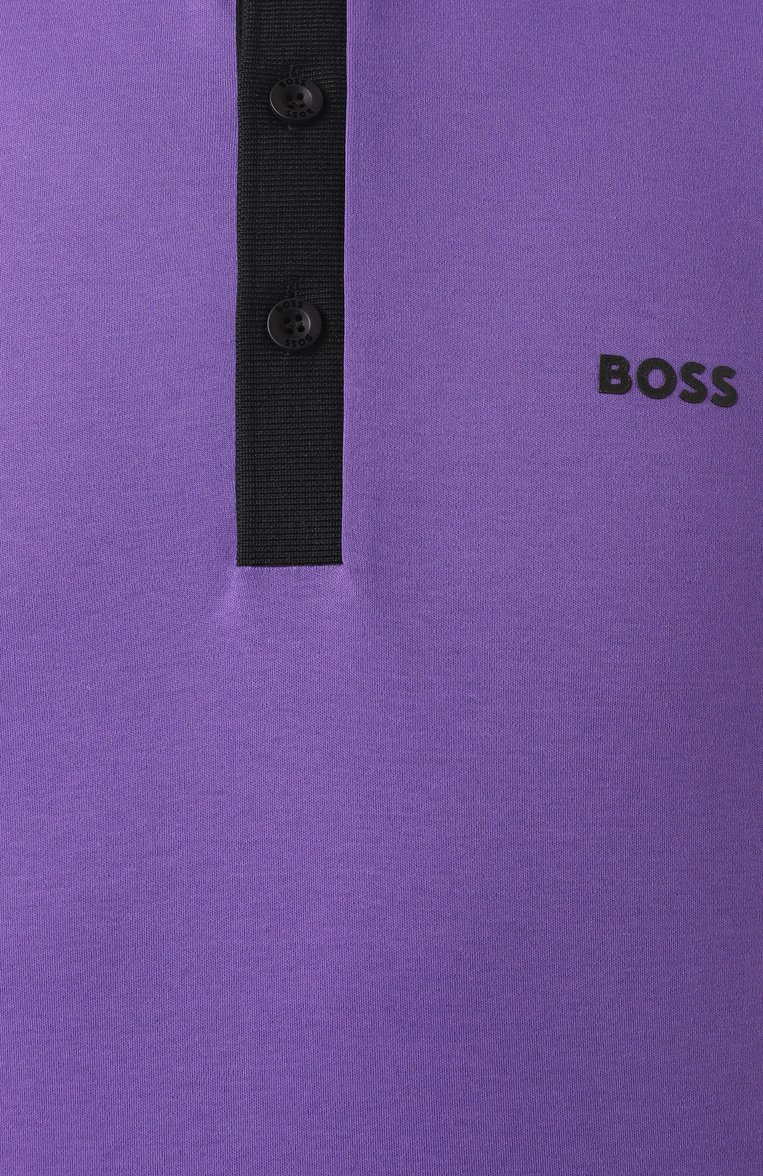Мужское хлопковое поло BOSS GREEN фиолетового цвета, арт. 50533272 | Фото 6 (Длина (для топов): Стандартные; Материал сплава: Проставлено; Драгоценные камни: Проставлено; Рукава: Короткие; Принт: Без принта; Стили: Кэжуэл; Застежка: Пуговицы; Материал внешний: Хлопок; Кросс-КТ: Джерси; Мужское Кросс-КТ: Футболка-одежда)