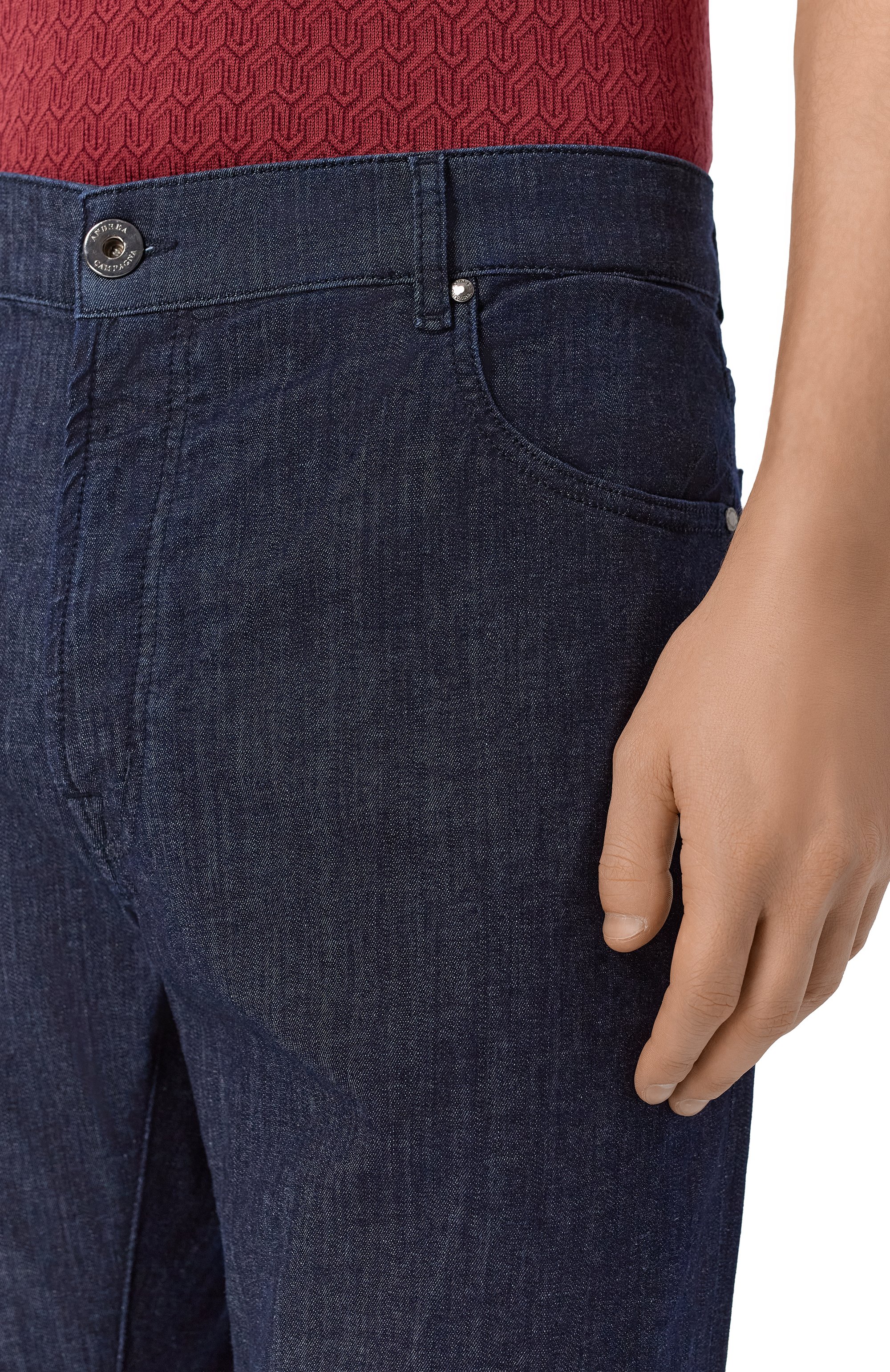 Джинсы ANDREA CAMPAGNA темно-синего цвета по цене 35200 руб., арт. P-ED BLUE RINSE/DUCKY SPACE BLUE, фото 5 Джинсы ANDREA CAMPAGNA, арт. P-ED BLUE RINSE/DUCKY SPACE BLUE, фото 5