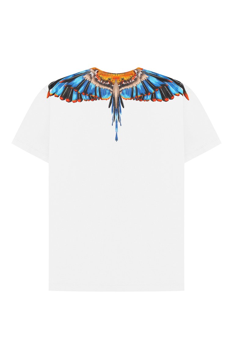 Детская хлопковая футболка MARCELO BURLON KIDS OF MILAN белого цвета, арт. CBAA002F21JER009 | Фото 2 (Материал внешний: Хлопок; Рукава: Короткие; Мальчики Кросс-КТ: Футболка-одежда; Драгоценные камни: Проставлено; Материал сплава: Проставлено; Ростовка одежда: 10 - 11 лет | 140 - 146см, 6 лет | 116 см, 8 лет | 128 см)
