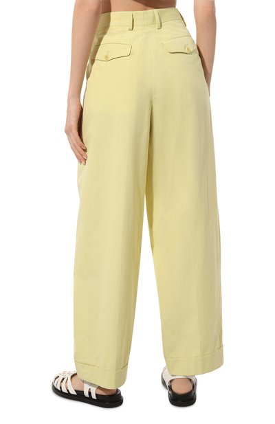 Хлопковые брюки DRIES VAN NOTEN желтого цвета по цене 63400 руб., арт. 231-010903-6238, фото 4 Хлопковые брюки DRIES VAN NOTEN, арт. 231-010903-6238, фото 4