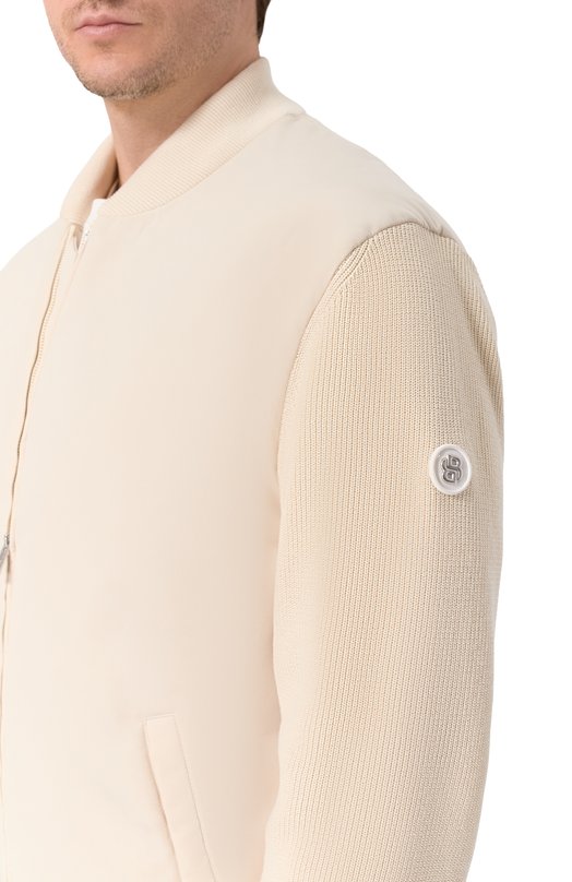 Комбинированный кардиган BOSS 50556325 Кремовый  50556325 Фото 5