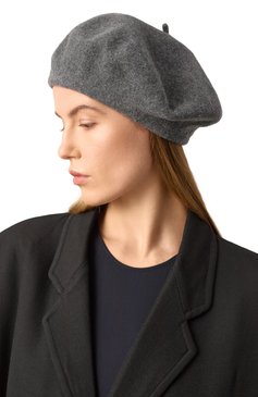 Женский шерстяной берет MAISON MARGIELA серого цвета, арт. S50TC0075/M13115 | Фото 2 (Материал: Шерсть, Текстиль; Нос: Не проставлено)