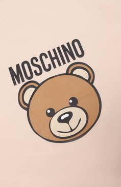 Детского хлопковое одеяло MOSCHINO светло-бежевого цвета, арт. MUB00J/LCA19 | Фото 2 (Материал сплава: Проставлено; Нос: Не проставлено; Материал: Текстиль, Хлопок; Тематический товар: Teddy Bear)