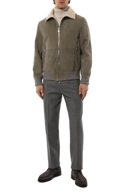 Дубленка из овчины BRUNELLO CUCINELLI хаки цвета по цене 924000 руб., арт. MPMTU1737, фото 2 Дубленка из овчины BRUNELLO CUCINELLI, арт. MPMTU1737, фото 2