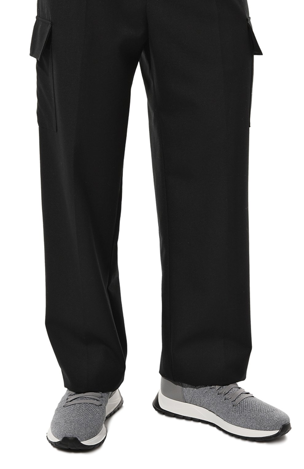 Текстильные кроссовки DOUCAL'S серого цвета по цене 46950 руб., арт. DU3222SYDNPZ658NN10, фото 3 Текстильные кроссовки DOUCAL'S, арт. DU3222SYDNPZ658NN10, фото 3