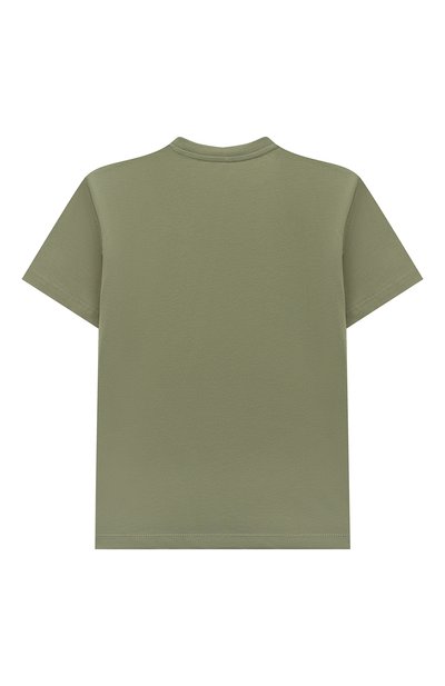 Хлопковая футболка STELLA MCCARTNEY хаки цвета по цене 5740 руб., арт. TV8S51, фото 2 Хлопковая футболка STELLA MCCARTNEY, арт. TV8S51, фото 2