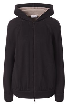 Женский толстовка из хлопка и шелка BRUNELLO CUCINELLI черного цвета, арт. MD828SM606 | Фото 1 (Длина (для топов): Стандартные; Материал сплава: Проставлено; Материал внешний: Шелк, Хлопок; Драгоценные камни: Проставлено; Рукава: Длинные; Женское Кросс-КТ: Кардиган-одежда; Стили: Спорт-шик)