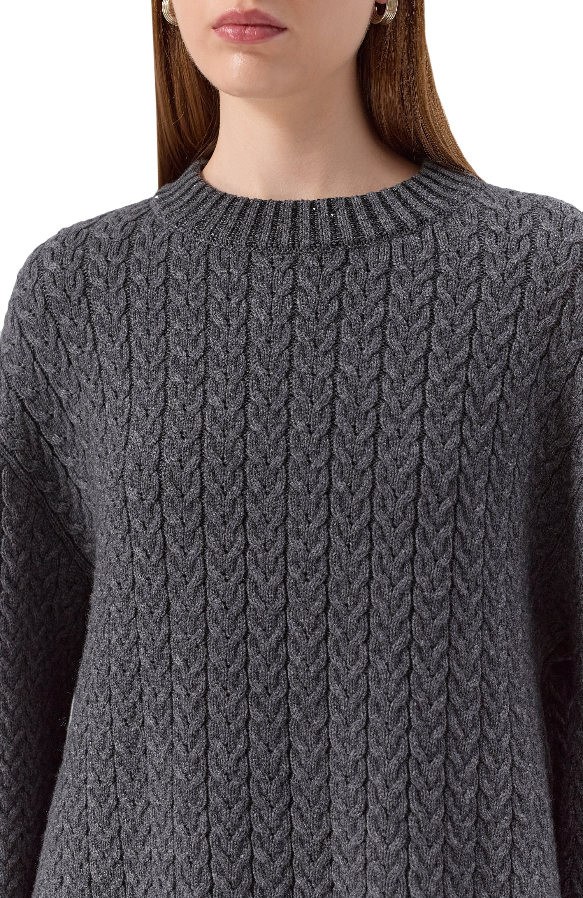 Свитер из шерсти и кашемира FREEAGE темно-серого цвета по цене 59400 руб., арт. W26.JM145.2030.991, фото 5 Свитер из шерсти и кашемира FREEAGE, арт. W26.JM145.2030.991, фото 5