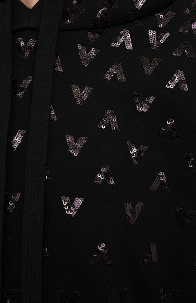 Хлопковое худи с пайетками VALENTINO черного цвета по цене 268000 руб., арт. WB3MF11E6HH, фото 5 Хлопковое худи с пайетками VALENTINO, арт. WB3MF11E6HH, фото 5