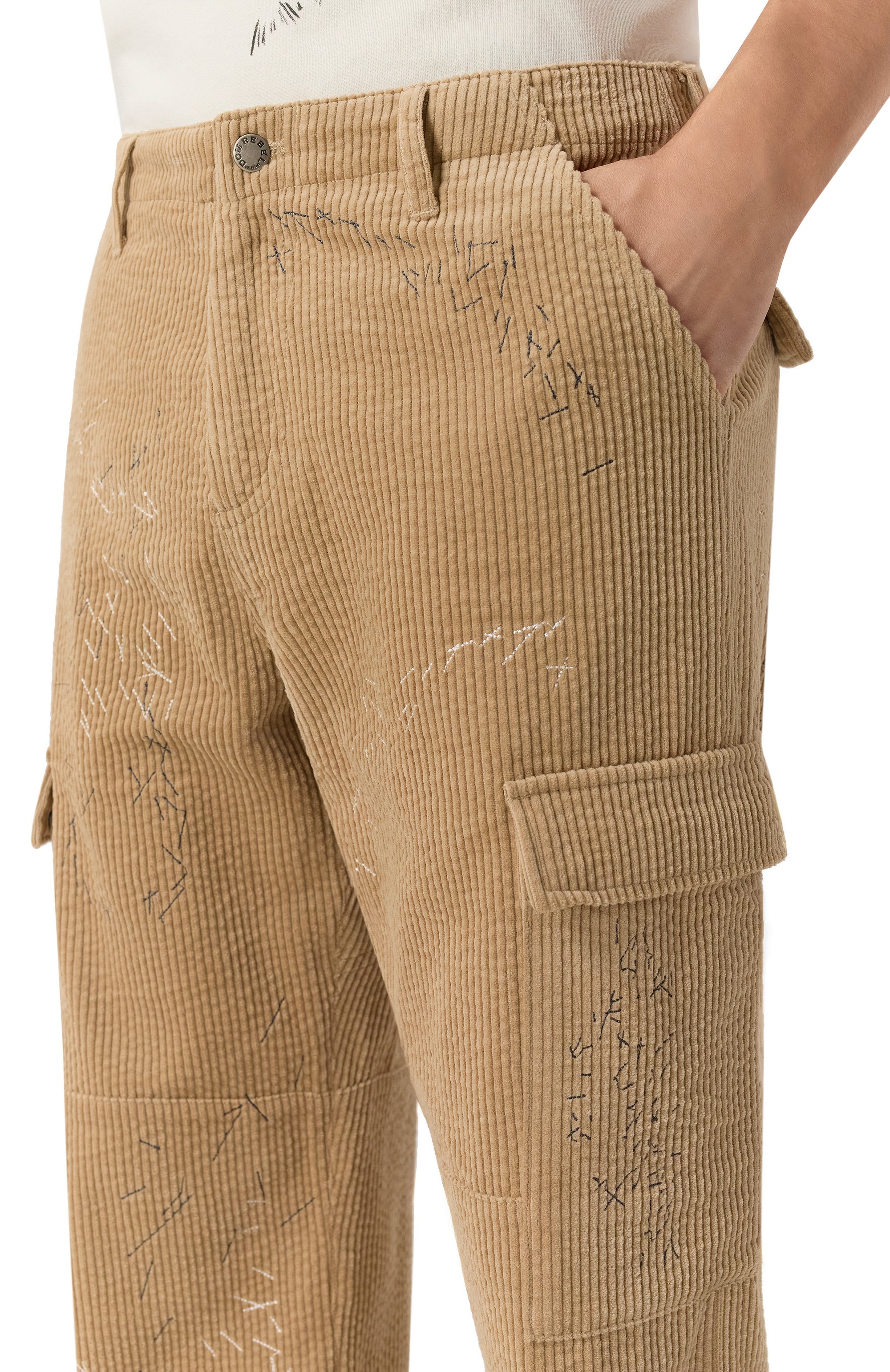 Вельветовые брюки-карго DOMREBEL, арт. M MENDING, фото 5