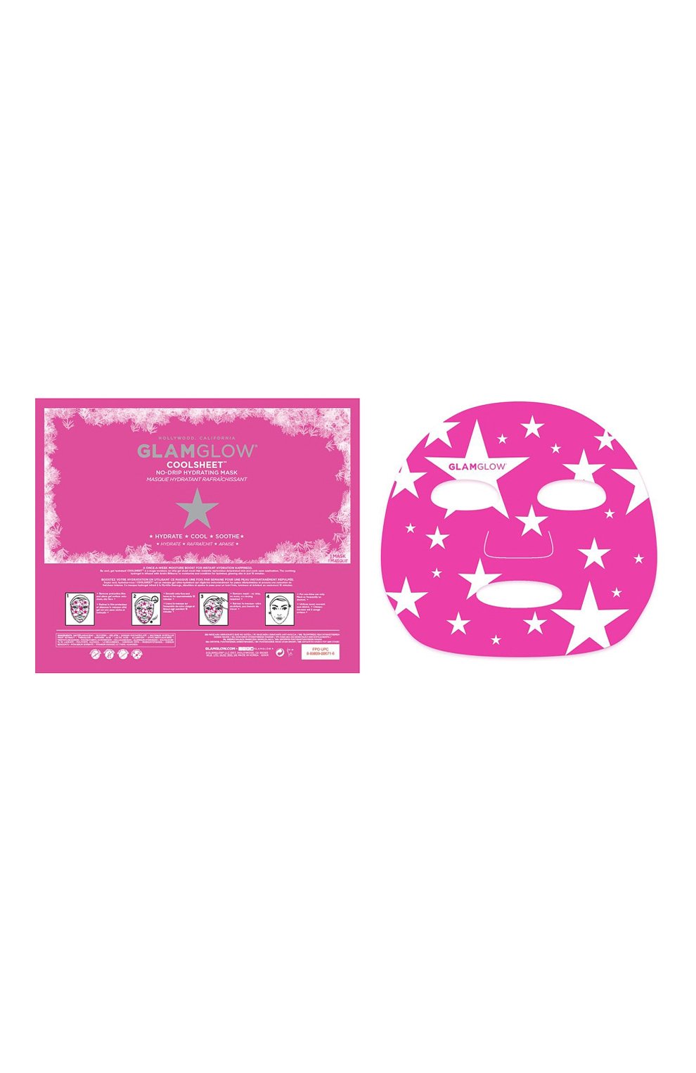 Маска для лица увлажняющая и охлаждающая coolsheet no-drip hydrating sheet mask GLAMGLOW бесцветного цвета по цене 820 руб., арт. 889809006716, фото 1 Маска для лица увлажняющая и охлаждающая coolsheet no-drip hydrating sheet mask GLAMGLOW, арт. 889809006716, фото 1
