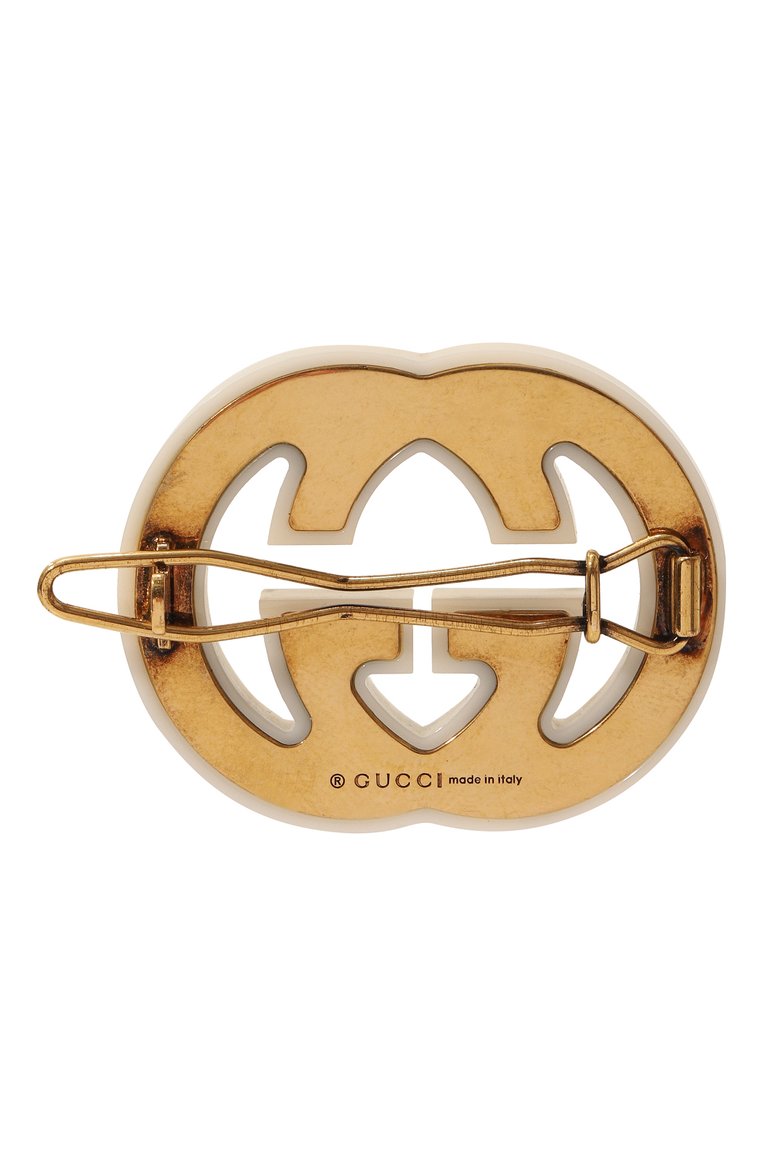 Женская заколка для волос GUCCI белого цвета, арт. 627917 I12GO | Фото 3 (Материал: Пластик, Металл; Нос: Не проставлено)