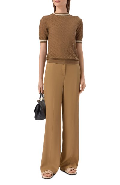 Хлопковый пуловер LORENA ANTONIAZZI бежевого цвета по цене 75300 руб., арт. E26110TM44A/1329, фото 2 Хлопковый пуловер LORENA ANTONIAZZI, арт. E26110TM44A/1329, фото 2